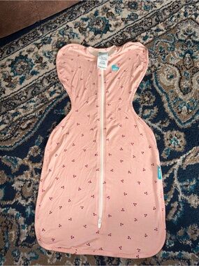 Love To Dream Pink Swaddle Sleep Sack with Cherry Print Small